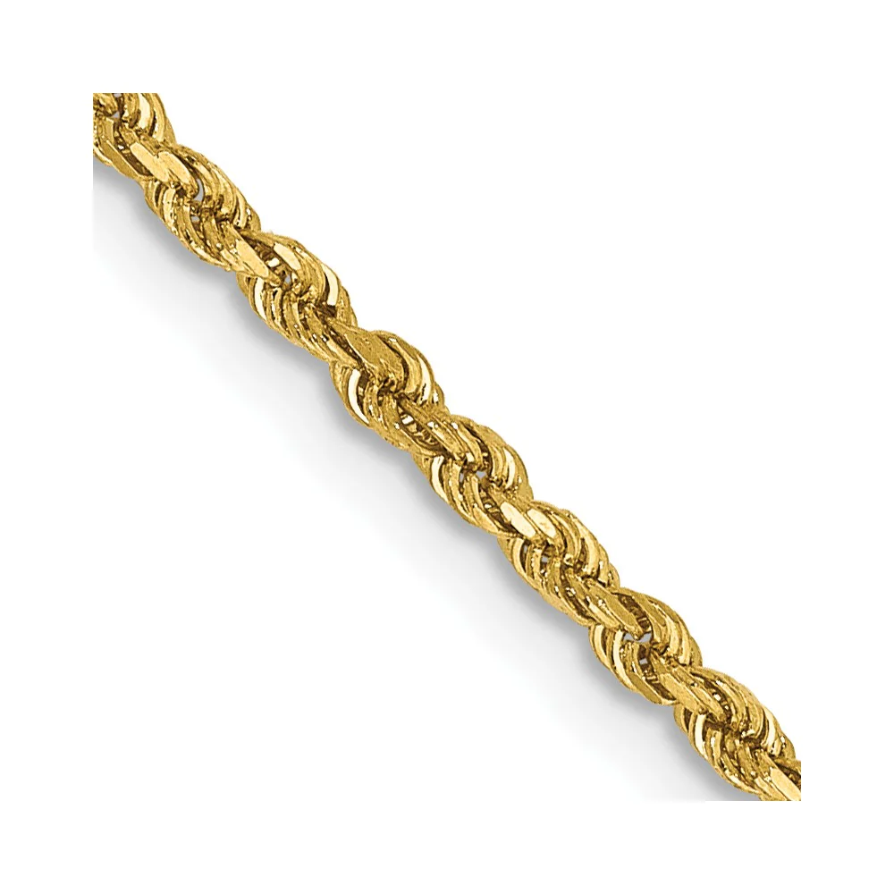 Cadena de Cuerda de Oro Amarillo de 14K – 26 Pulgadas y 1.75 mm con Corte Diamante - Image 2