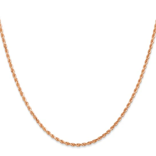 Cadena de Oro Rosa de 14K – 18 Pulgadas y 2 mm con Cierre de Langosta