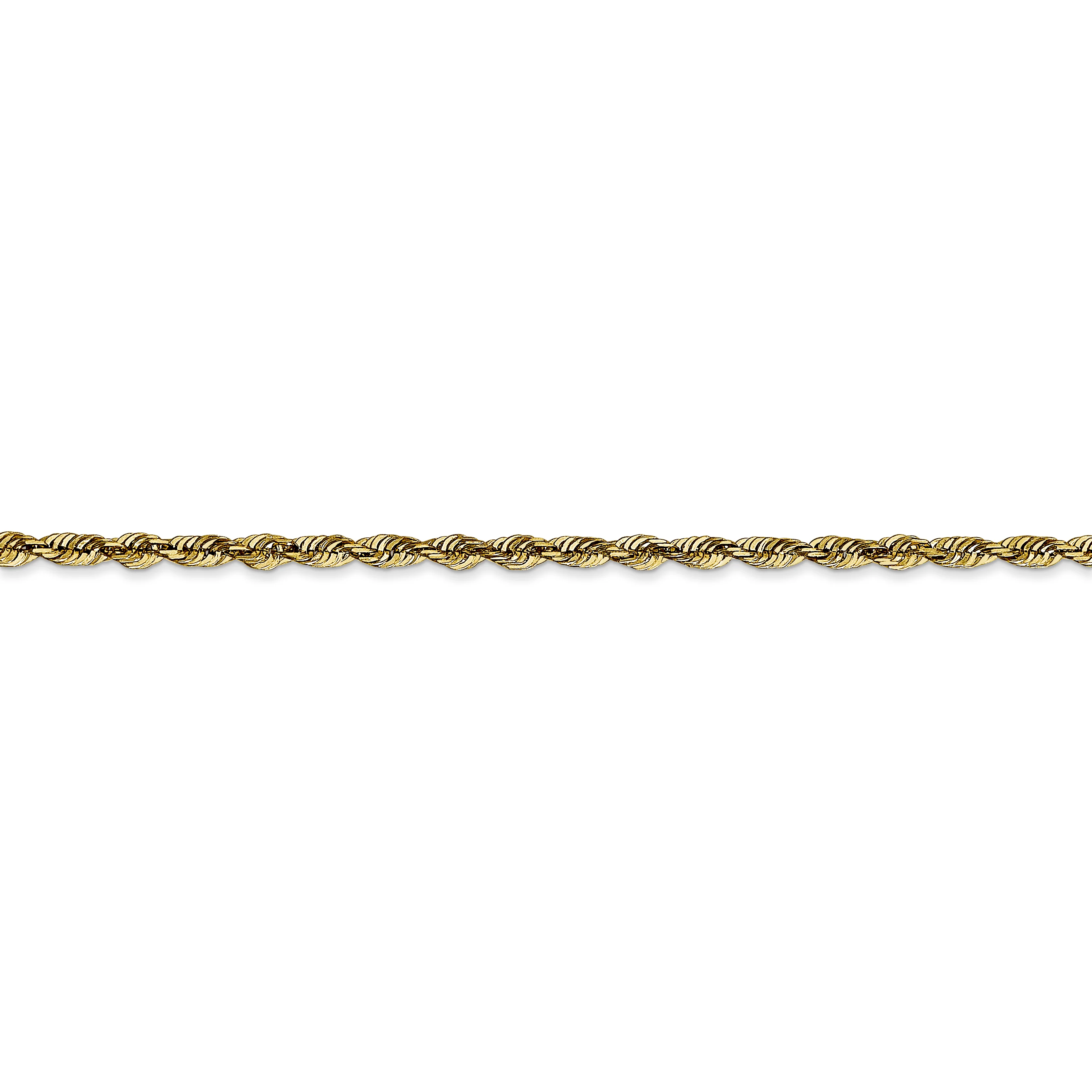 Cadena de Oro Amarillo 10K – 2.5 mm Tipo Cuerda Diamond-Cut (Extra Liviana) - Image 3