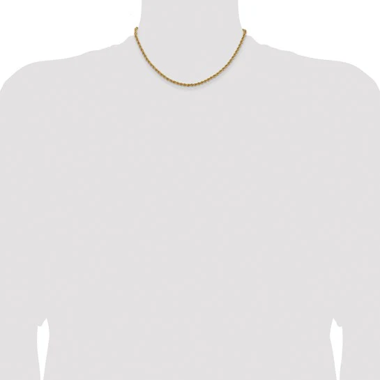 Cadena de Oro Amarillo 14K – 3 mm, 16 Pulgadas, Cuerda Clásica con Broche Langosta - Image 5