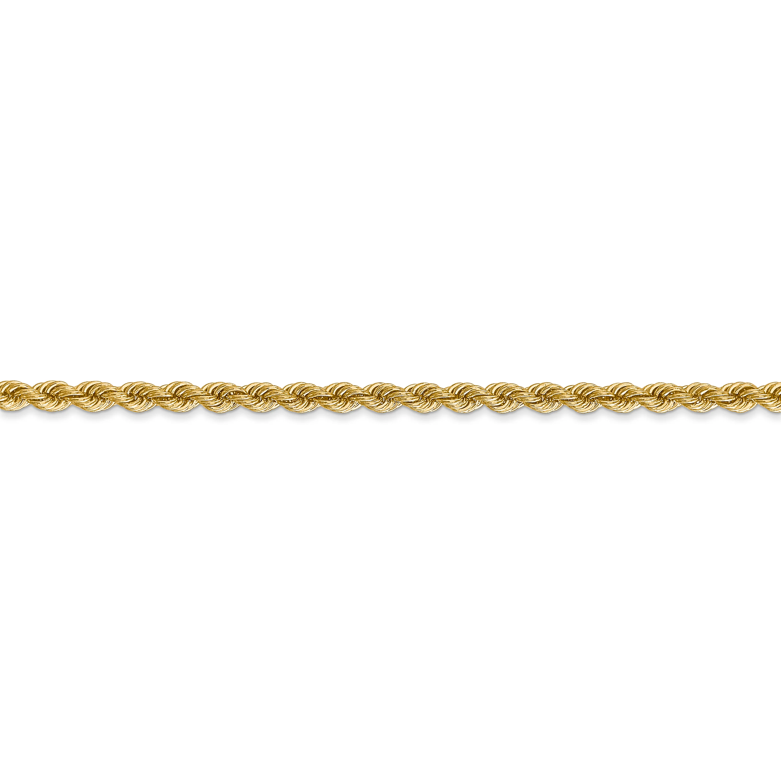 Cadena de Cuerda Regular de 14K, 18 Pulgadas, 2.75 mm con Broche Tipo Langosta - Image 3