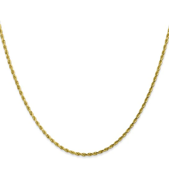 Cadena de Cuerda D/C de Oro Amarillo de 10K, 1.75 mm
