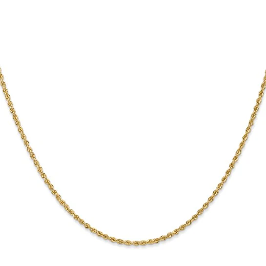 Cadena de Cuerda de 14K de 30 pulgadas y 1.5 mm con Cierre de Langosta