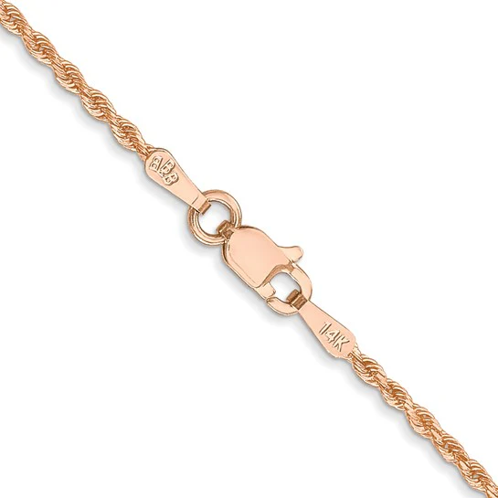 Cadena de Oro Rosa de 14K de 24 Pulgadas y 1.5 mm con Corte de Diamante y Cierre de Langosta - Image 4