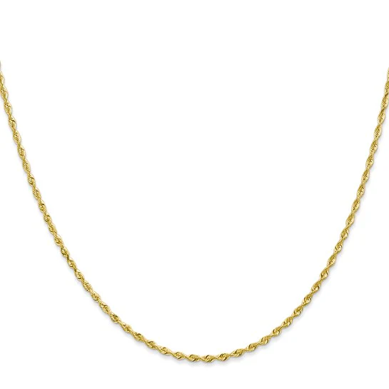 Cadena Cuádruple de Cuerda 10K 1.85mm con Corte Diamante (Cierre de Langosta)