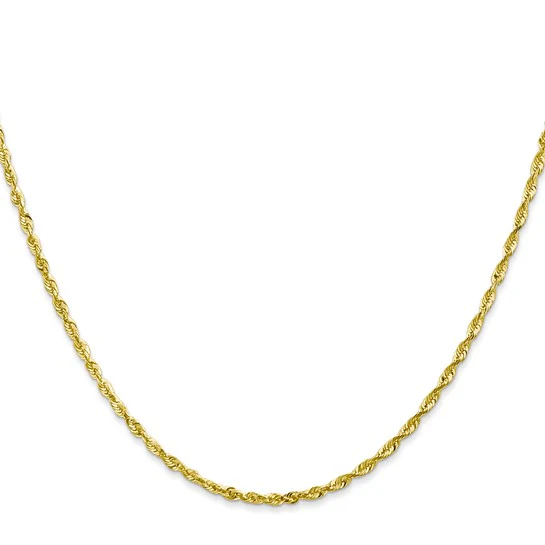 Cadena Rope de Oro Amarillo 10K, 2.0 mm Extra Ligera con Cierre Langosta – Corte Diamante - Image 4