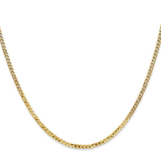 Cadena Curb de 2.2mm Beveled en Oro Amarillo de 10k - Image 3