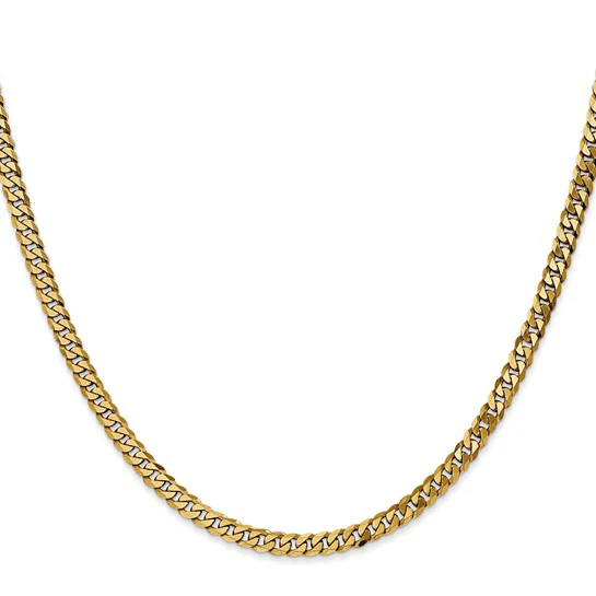 Cadena Curb Beveled de 3.9mm en Oro Amarillo de 10k (24 pulgadas) - Image 4