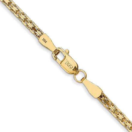 Cadena Bismark Plana Ligera de 14K, 16 pulgadas y 1.8 mm con Cierre de Langosta - Image 4