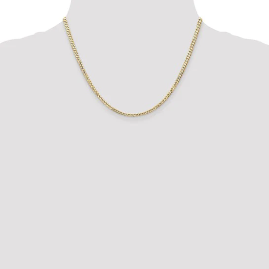 Cadena Curb de 14k, 18 pulgadas, 3 mm (Concava Abierta) con Cierre Lobster - Image 5
