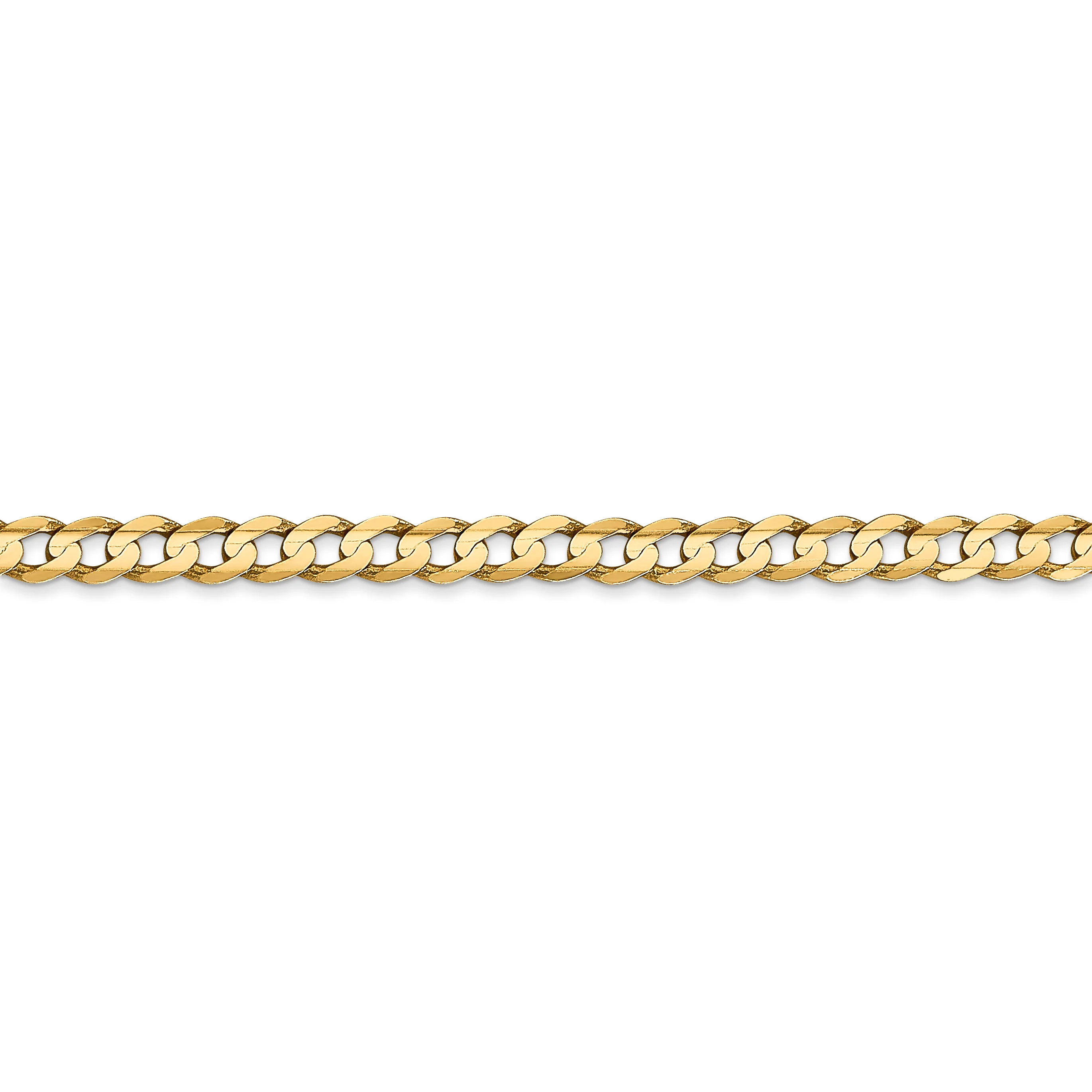 Cadena de 14K, 20 pulgadas, 3.8 mm, estilo Curb Cóncavo Abierto con Cierre de Langosta - Image 2