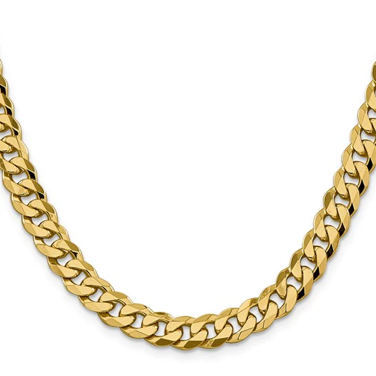 Cadena Curb Beveled de 8.25mm en Oro Amarillo de 10k (20 pulgadas) - Image 3