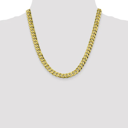 Cadena Curb Beveled de 8.25mm en Oro Amarillo de 10k (20 pulgadas) - Image 5