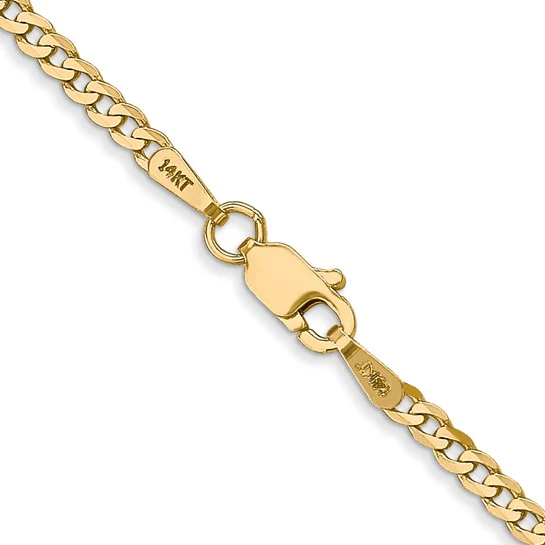 Cadena Curb Bevelada Plana de 10k Oro Amarillo de 2.2mm - Image 4