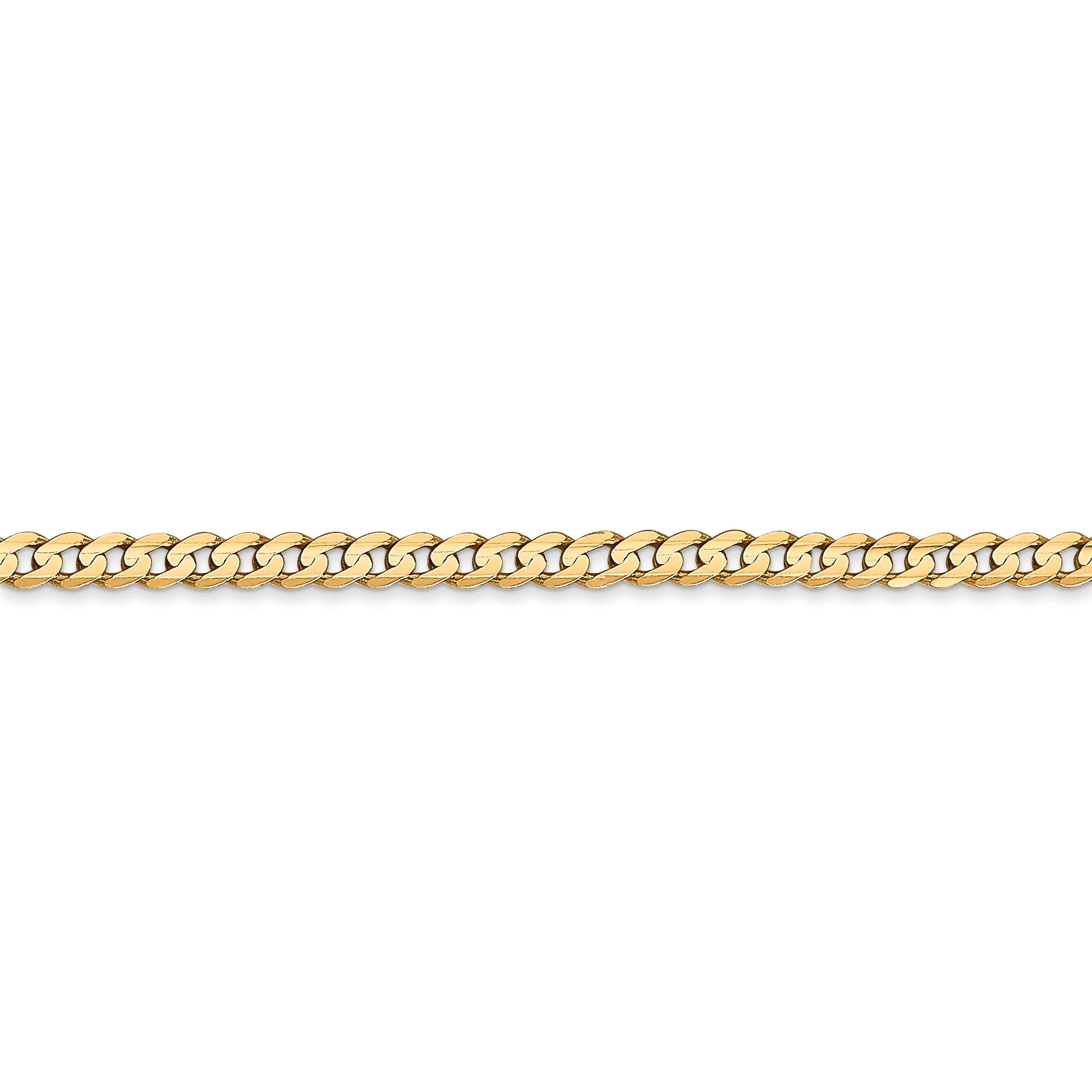 Cadena Curb de 14k, 20 pulgadas, 3 mm (Concava Abierta) con Cierre Lobster - Image 2