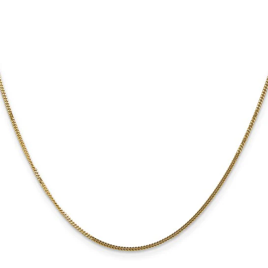 Cadena de Colgante 14K de 18 pulgadas, 1.4mm Curb con Cierre de Anillo de Resorte - Image 3