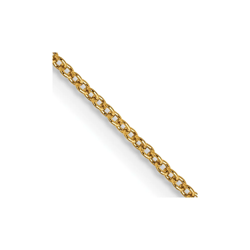 Cadena de Oro Amarillo de 14K, 45.7 cm (18 pulgadas), 0.9 mm, Estilo Cable con Cierre de Anillo de Resorte - Image 2