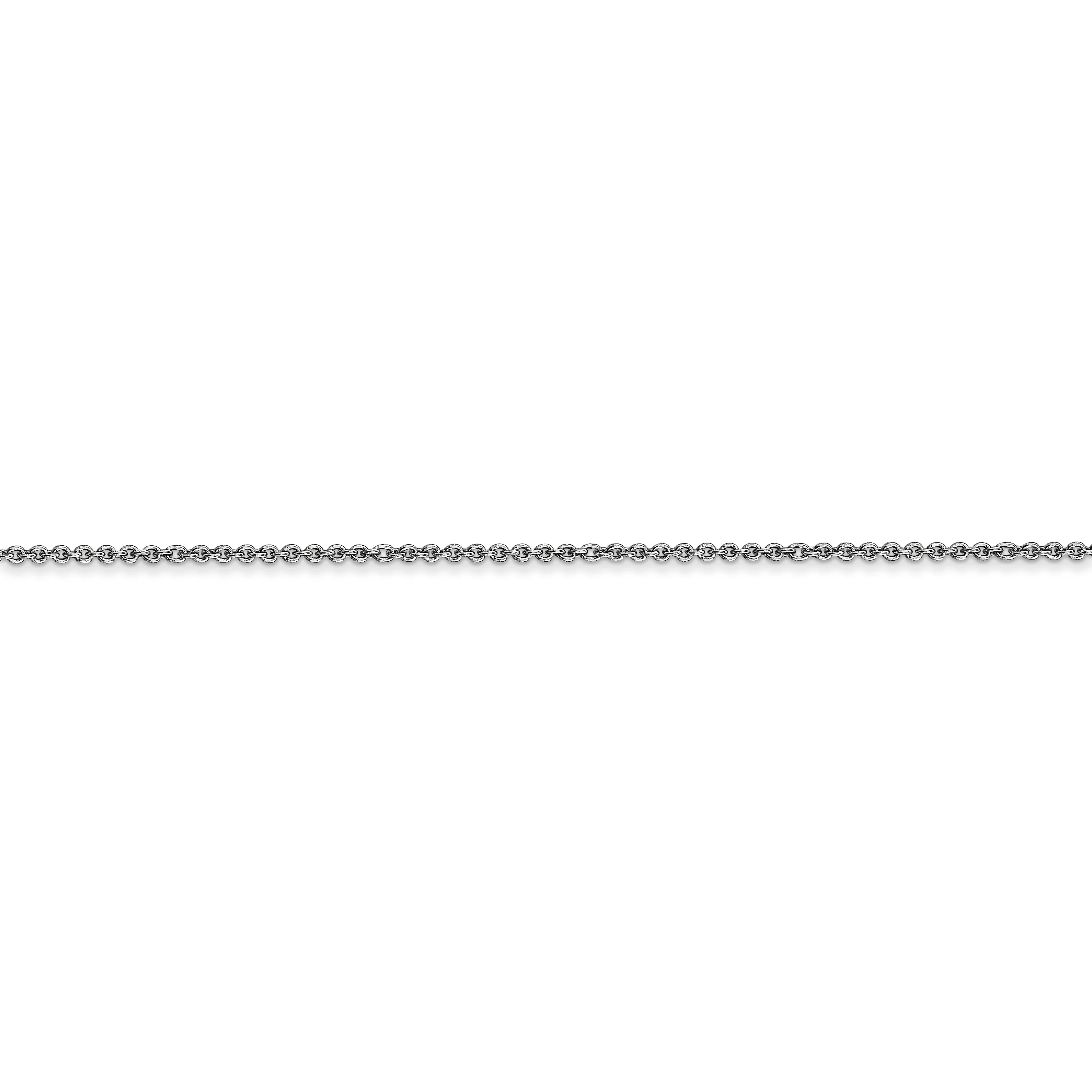 Cadena de Oro Blanco de 14K, 35.5 cm (14 pulgadas), 1 mm, Estilo Cable de Eslabones Abiertos Redondos con Cierre de Langosta y Baño de Rodio - Image 3