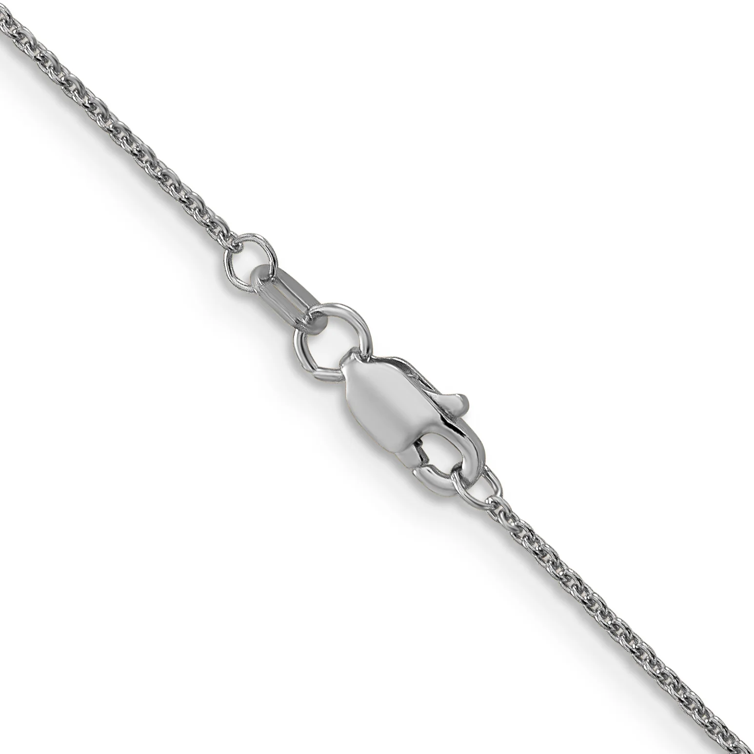 Cadena de Oro Blanco de 14K, 35.5 cm (14 pulgadas), 1 mm, Estilo Cable de Eslabones Abiertos Redondos con Cierre de Langosta y Baño de Rodio - Image 4