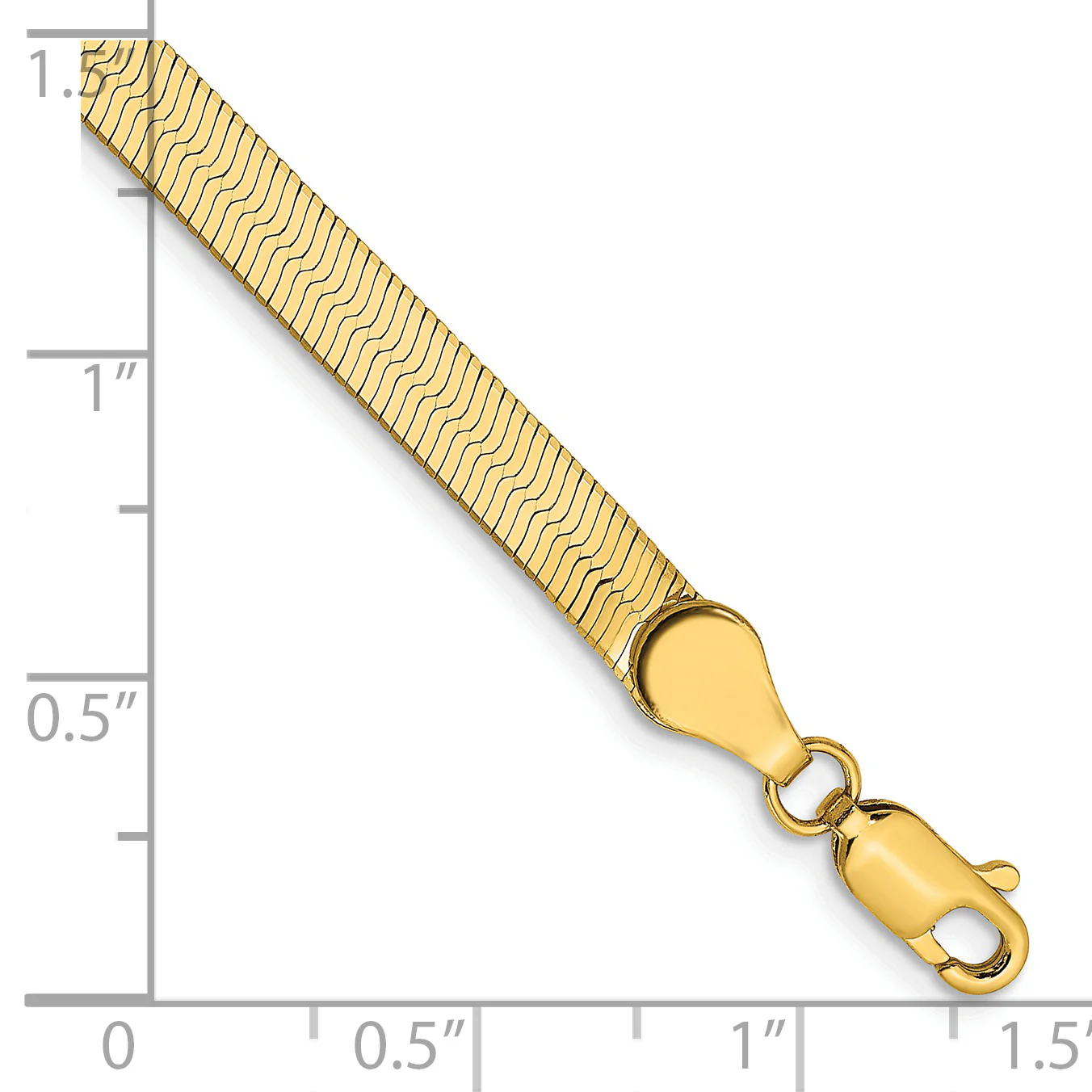 Pulsera de Cadena Silky Herringbone de 14k de 7 pulgadas y 4 mm con Cierre de Langosta - Image 2