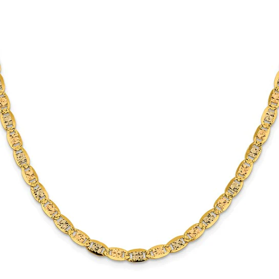 Cadena de 26 Pulgadas en Oro de 14K Tri-color Pavé Valentino con Cierre de Langosta - Image 3