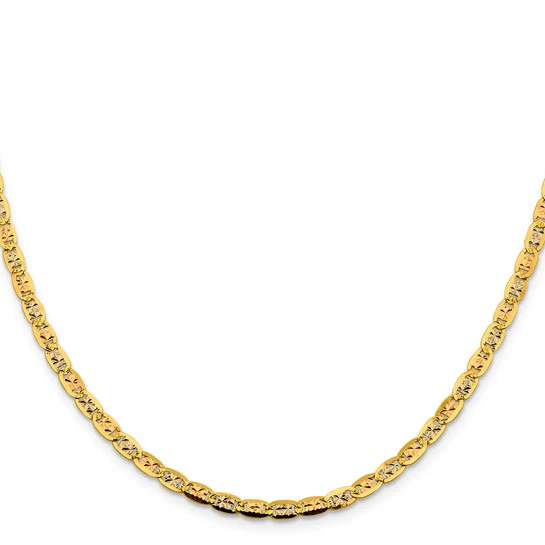 Cadena de 24 Pulgadas en Oro de 14K Tri-color Pavé Valentino con Cierre de Langosta - Image 3