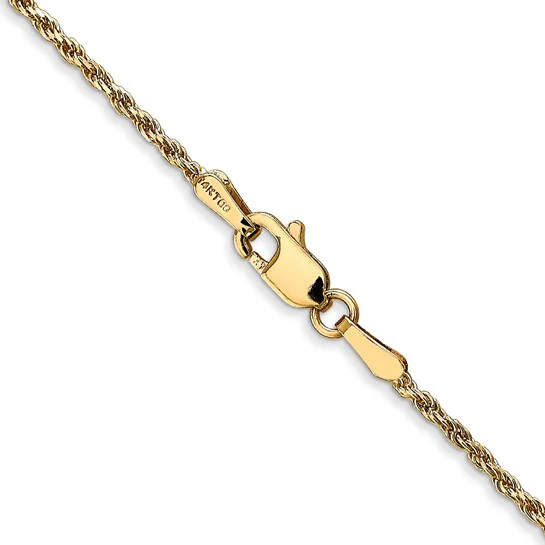 Cadena de Oro Amarillo de 14K de 30 pulgadas y 1.3 mm, Trenzada Sólida, Hecha a Máquina con Cierre de Langosta - Image 4
