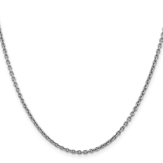 Cadena de Oro Blanco de 14K de 24 pulgadas y 2.2 mm Forzantine con Cierre de Langosta - Image 3
