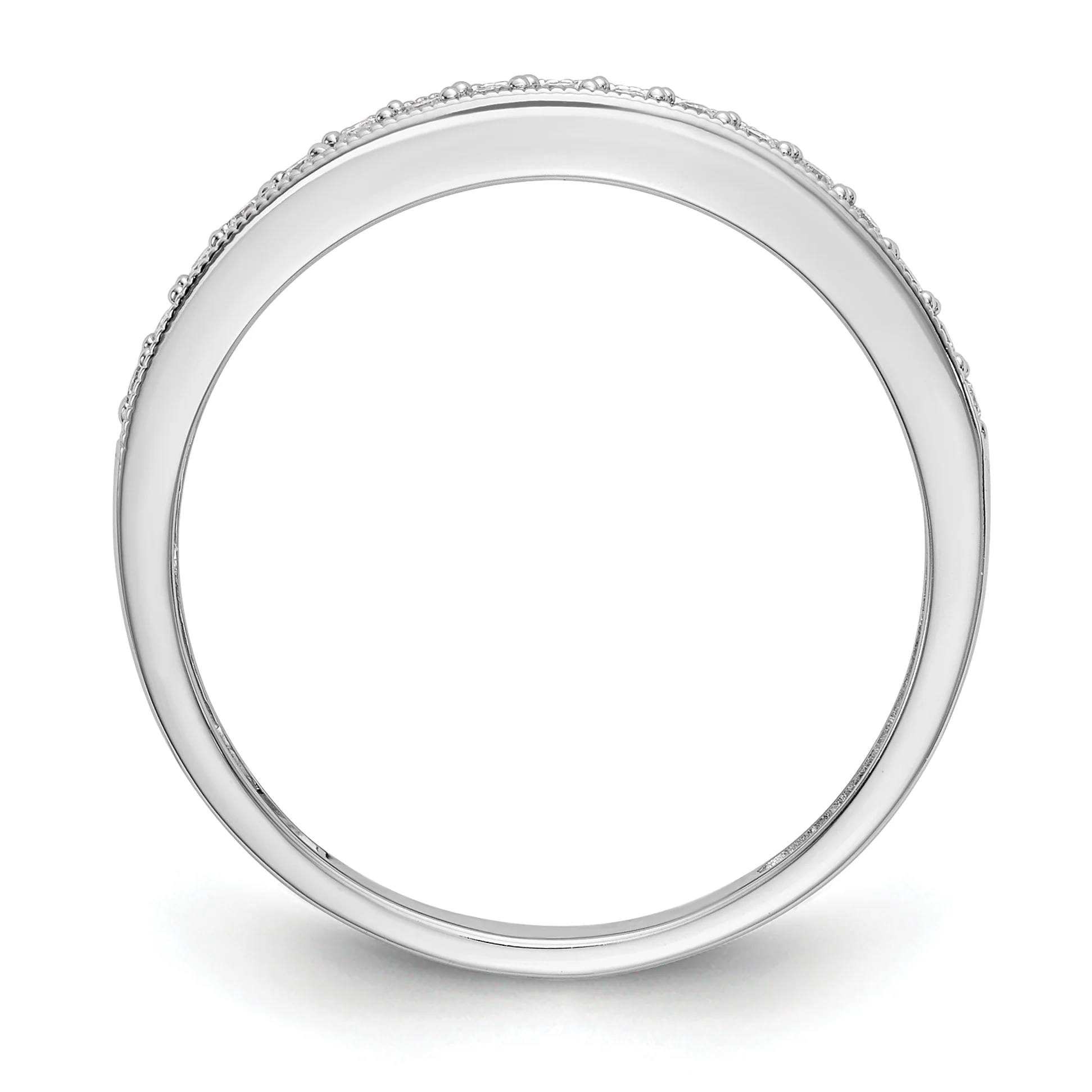 Anillo de Boda Completo en Oro Blanco de 14K con Diamantes de 1/10 Quilate - Image 2
