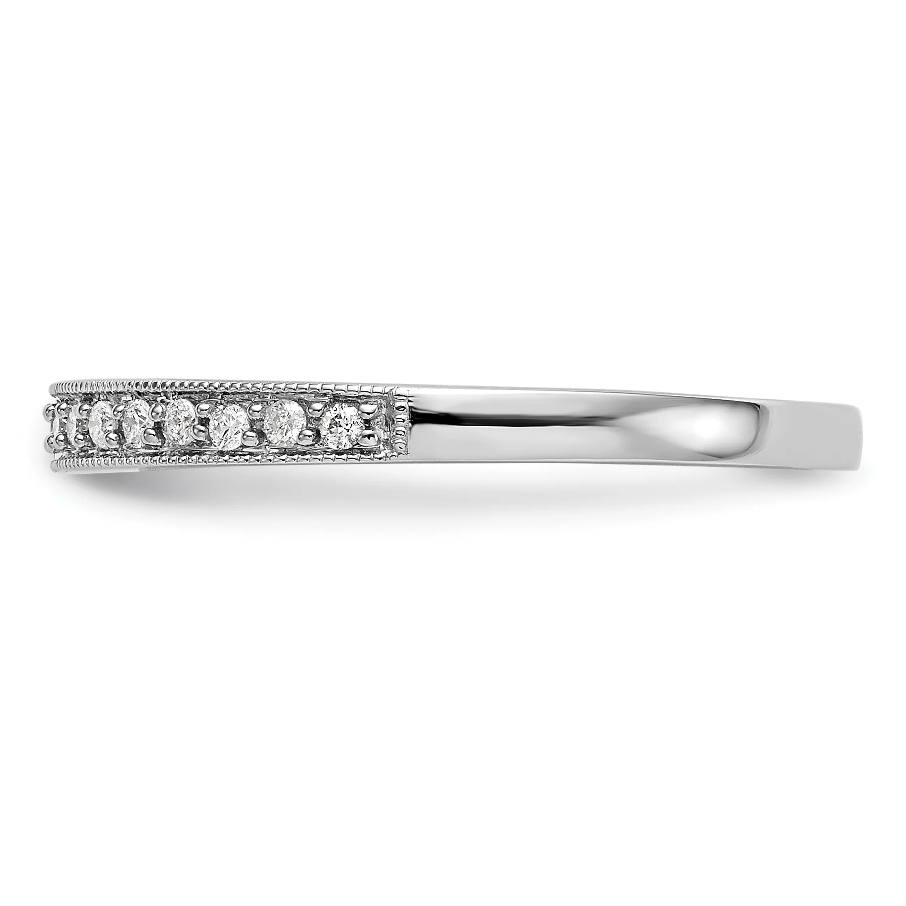Anillo de Boda Completo en Oro Blanco de 14K con Diamantes de 1/10 Quilate - Image 3