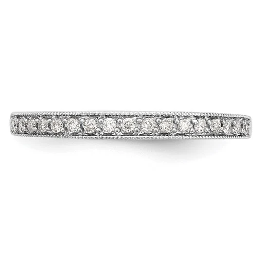Anillo de Boda Completo en Oro Blanco de 14K con Diamantes de 1/10 Quilate - Image 4