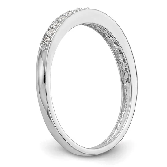 Anillo de Boda Completo en Oro Blanco de 14K con Diamantes de 1/10 Quilate - Image 6