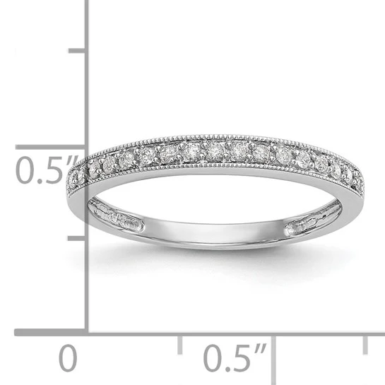 Anillo de Boda Completo en Oro Blanco de 14K con Diamantes de 1/10 Quilate - Image 7