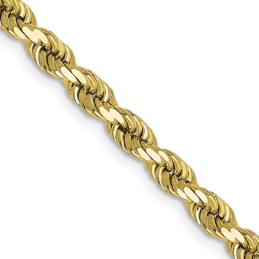 Cadena de Cuerda de 10k 4mm con Corte Diamante