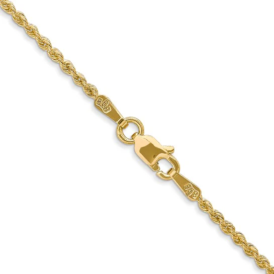 Cadena de Cuerda Regular de Oro Amarillo 14k 36 Pulgadas 1.5mm con Cierre tipo Langosta - Image 4