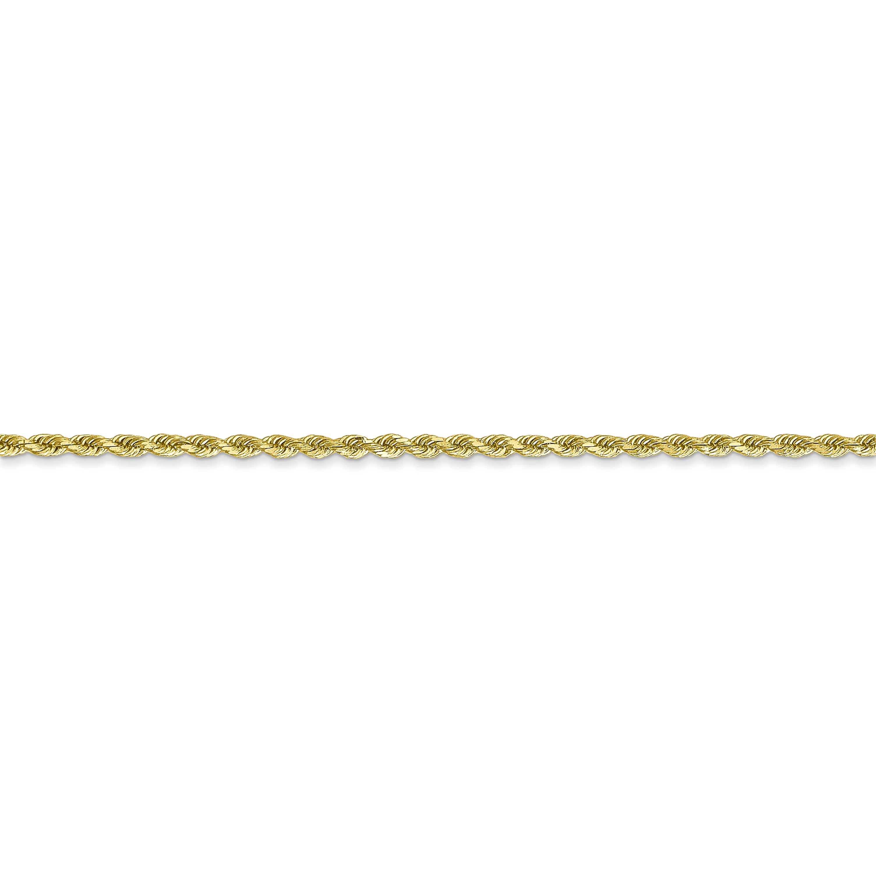 Cadena de Cuerda de Oro Amarillo 10k 24 Pulgadas 1.75mm con Corte Diamante y Cierre tipo Langosta - Image 2