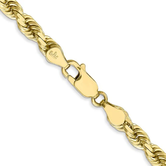Cadena Cuerda 10K Oro Amarillo 4.5mm con Corte Diamante - Image 4