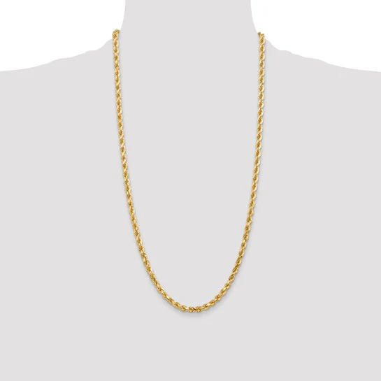 Cadena Cuerda 10K Oro Amarillo 4.5mm con Corte Diamante - Image 5
