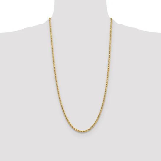 Cadena Cuerda 10K Oro Amarillo 3.75mm con Corte Diamante - Image 3