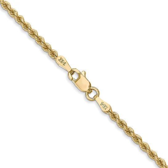 Cadena de Cuerda de Oro Amarillo 14K de 36 Pulgadas con Cierre de Langosta - 2.25 mm - Image 4