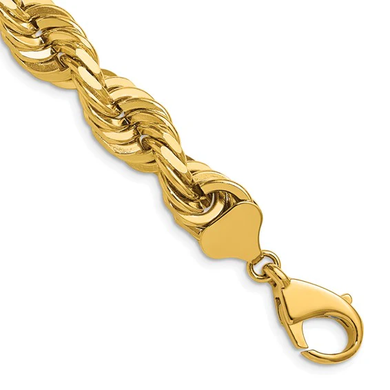 Cadena de Cuerda de 14K de 20 Pulgadas y 10 mm con Cierre de Langosta Decorativo - Image 6