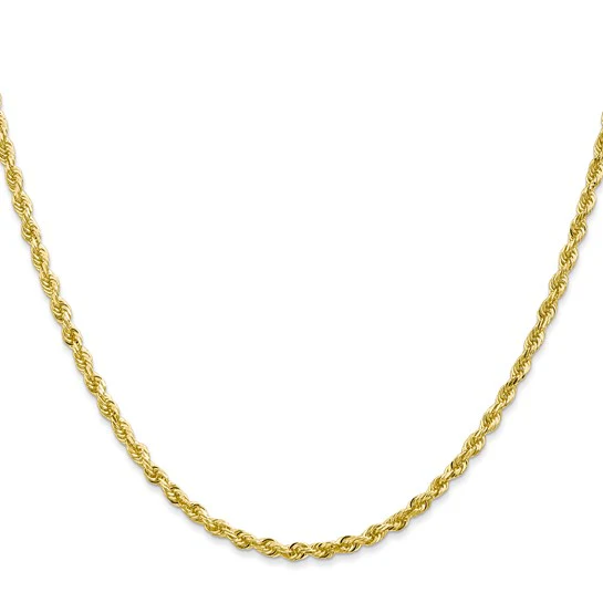 Cadena de Cuerda Cuádruple de 10K Oro Amarillo de 30 Pulgadas y 2.75mm con Cierre de Langosta