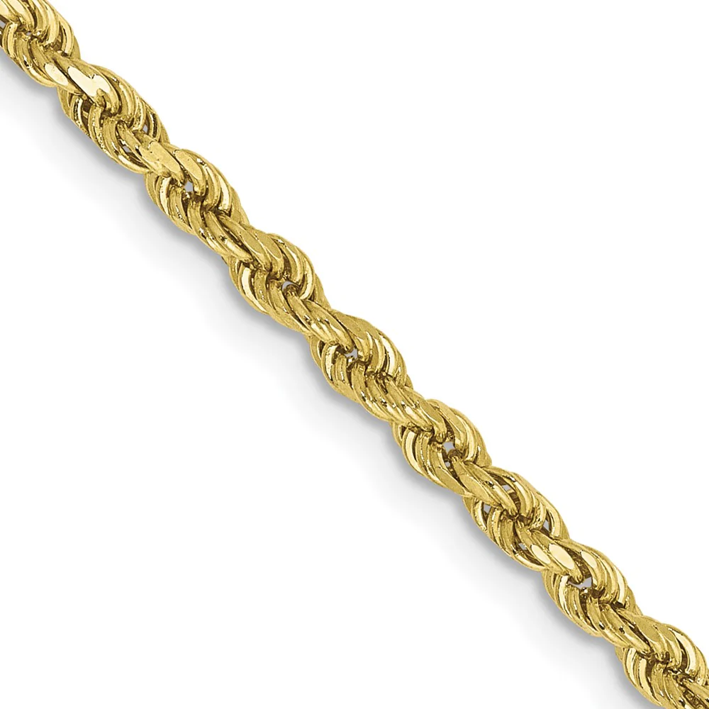Cadena de Cuerda 10K Oro Amarillo de 26 Pulgadas y 2.25mm con Cierre de Langosta - Image 2