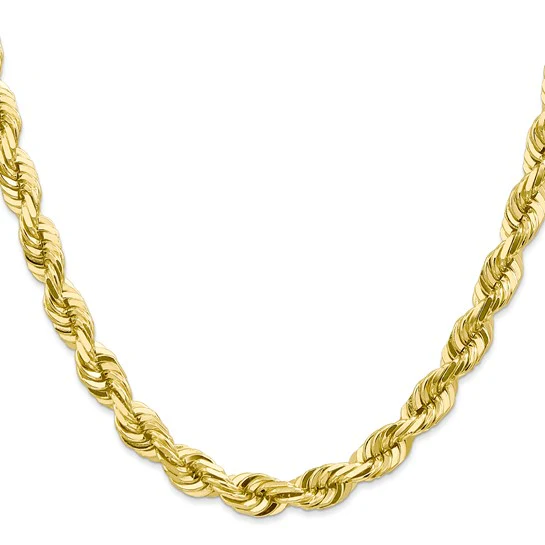 Cadena de Oro Amarillo de 10K, 7mm, Corte Diamante