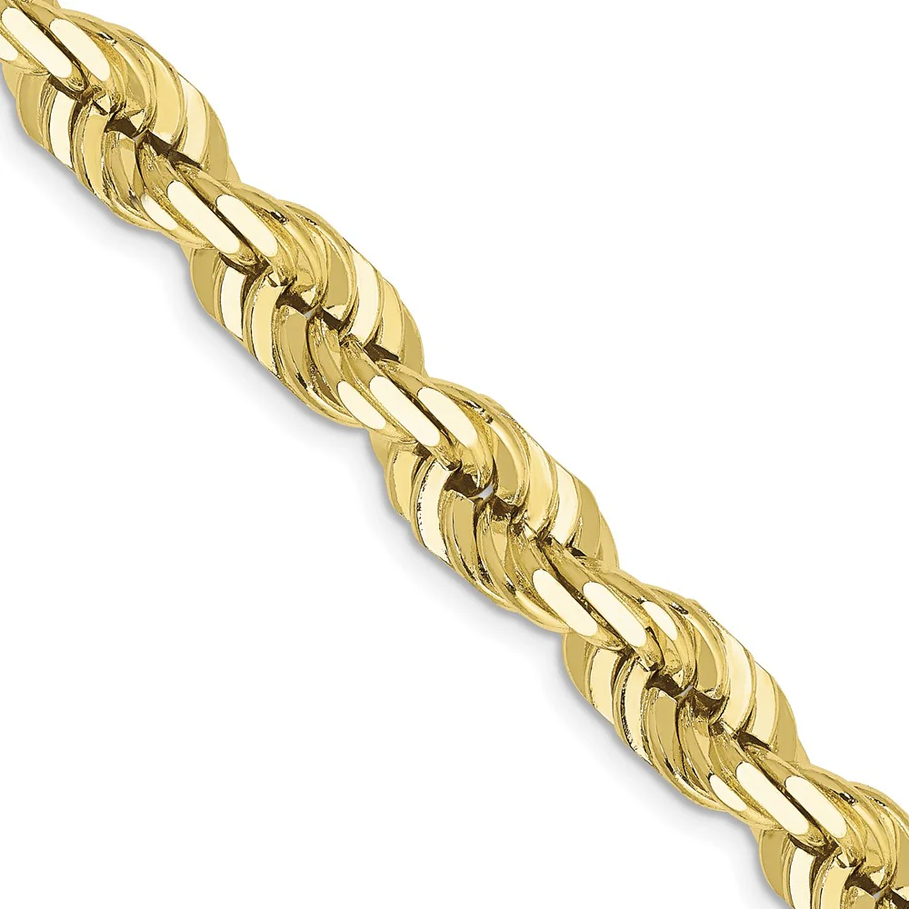Cadena de Oro Amarillo de 10K, 7mm, Corte Diamante - Image 2