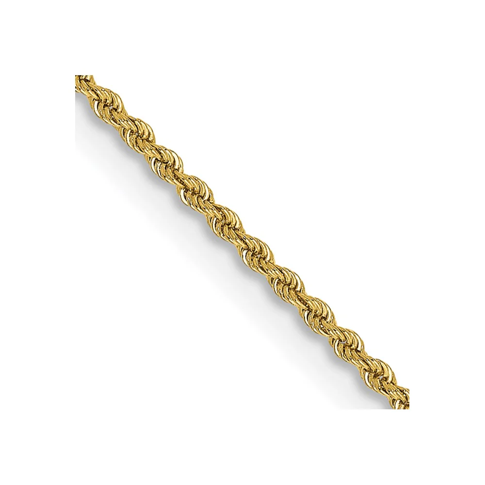 Cadena de Oro Amarillo de 14K, 14 Pulgadas, 2mm, Rope Regular con Cierre de Langosta - Image 2