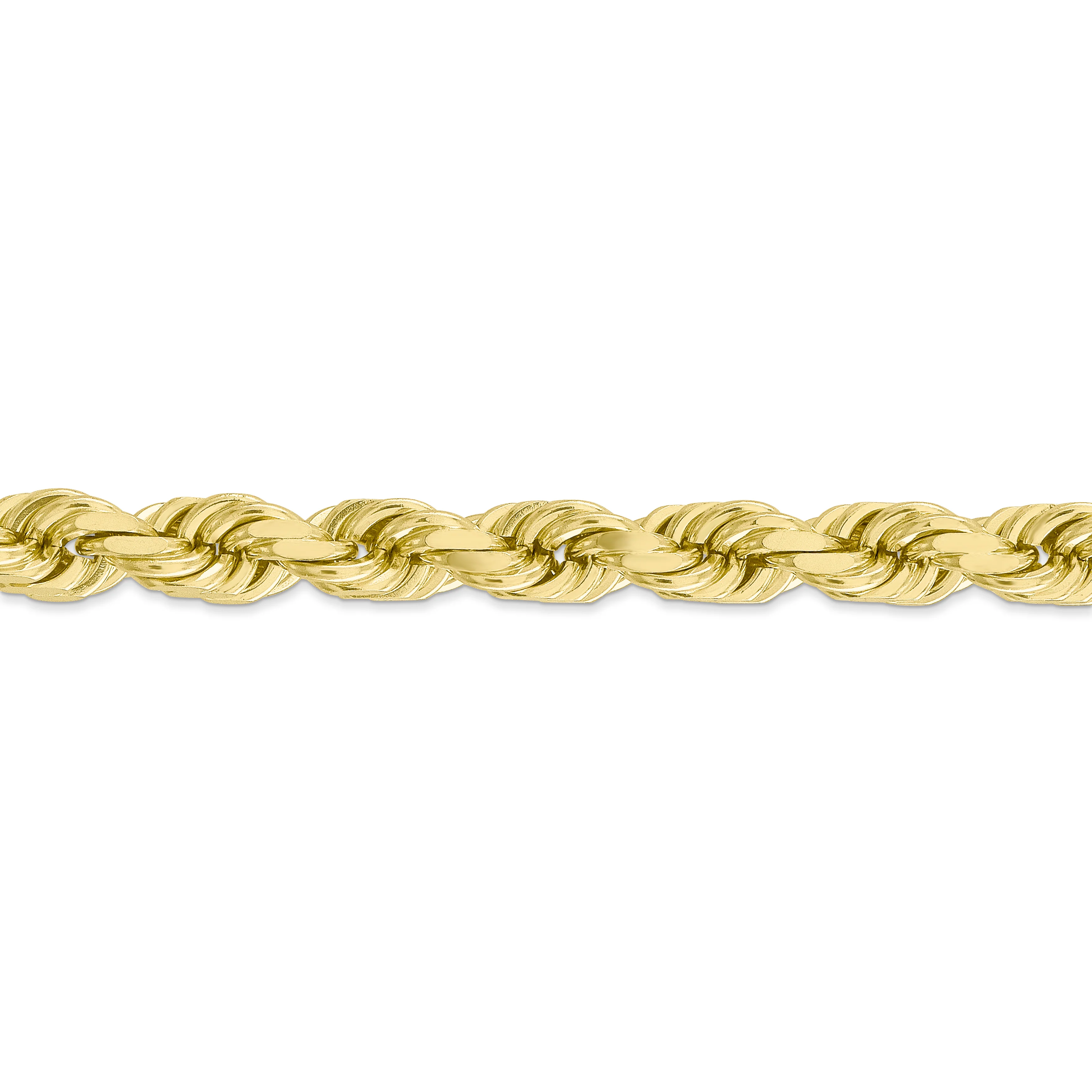 Cadena de Oro Amarillo de 10K, 22 Pulgadas, 8mm, Rope con Corte Diamante y Cierre de Langosta - Image 3