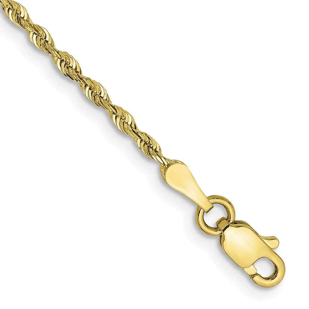 Pulsera de Oro Amarillo 10K Quadruple Rope Diamond-Cut – 7 - Image 2