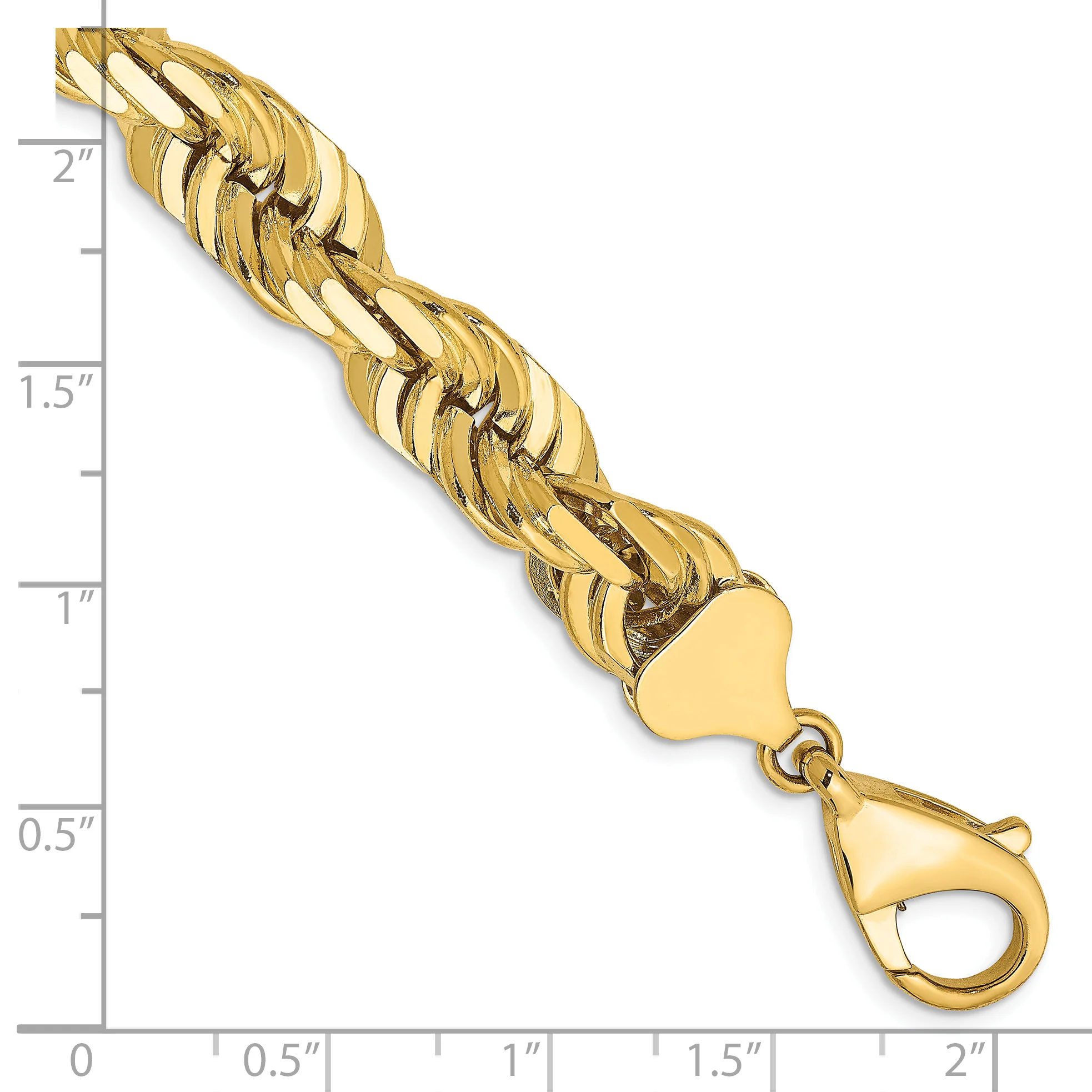 Tobillera Trenzada Cortada Diamante de 10mm en Oro de 14k de 9 Pulgadas con Cierre de Langosta Elegante - Image 3