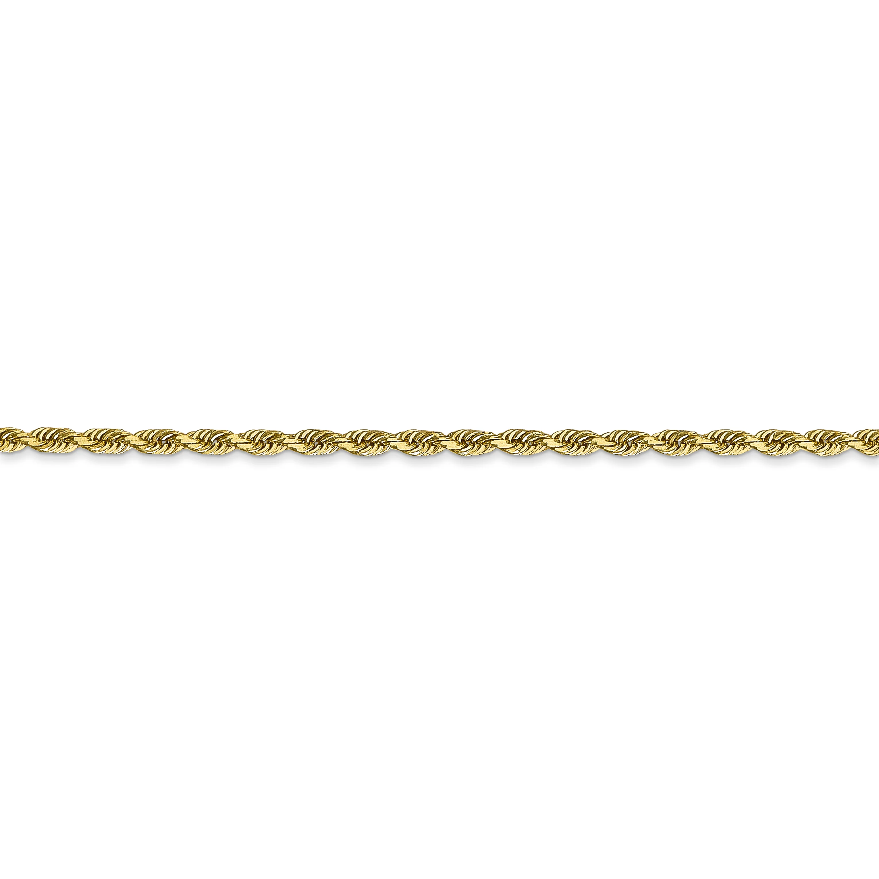 Cadena de Cuerda Cuádruple con Corte Diamante de Oro Amarillo de 10K, 30 Pulgadas, 2.25 mm con Cierre de Langosta - Image 3